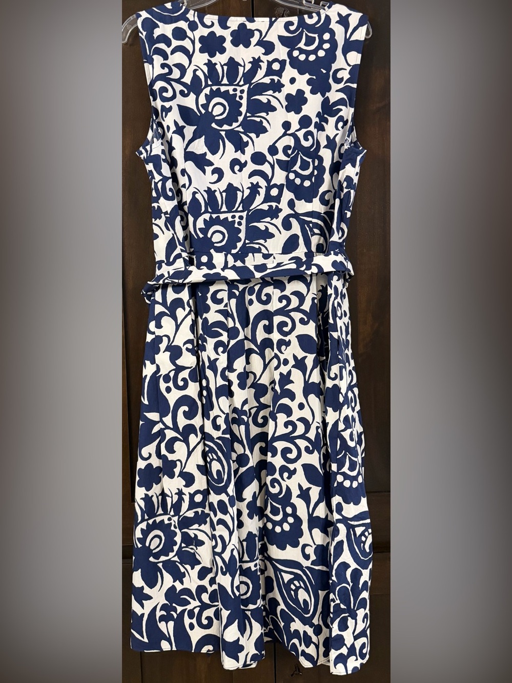 Talbots Poplin Fit & Flare Dress Sz 16 - Picture 4 of 5